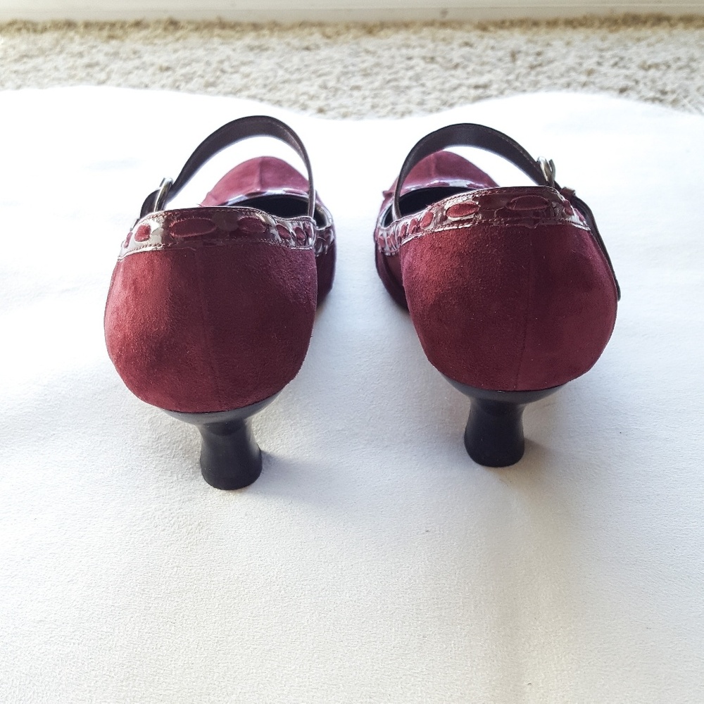 Franco Sarto Burgundy Suede Mary Jane Heels - Picture 5 of 7